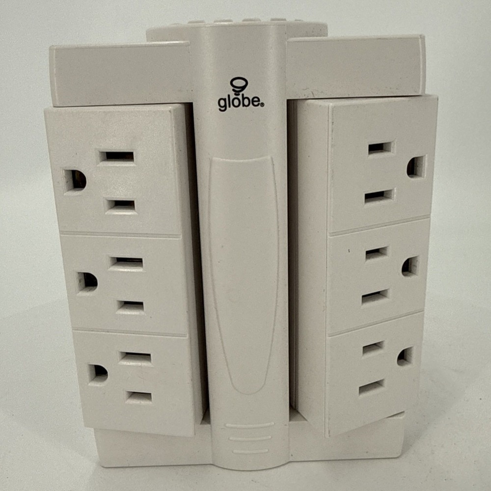 6-Outlet Swivel Wall Tap With Surge Protection‎ By Globe